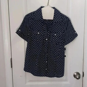 Karen Scott Womens Button Up Short Sleeve